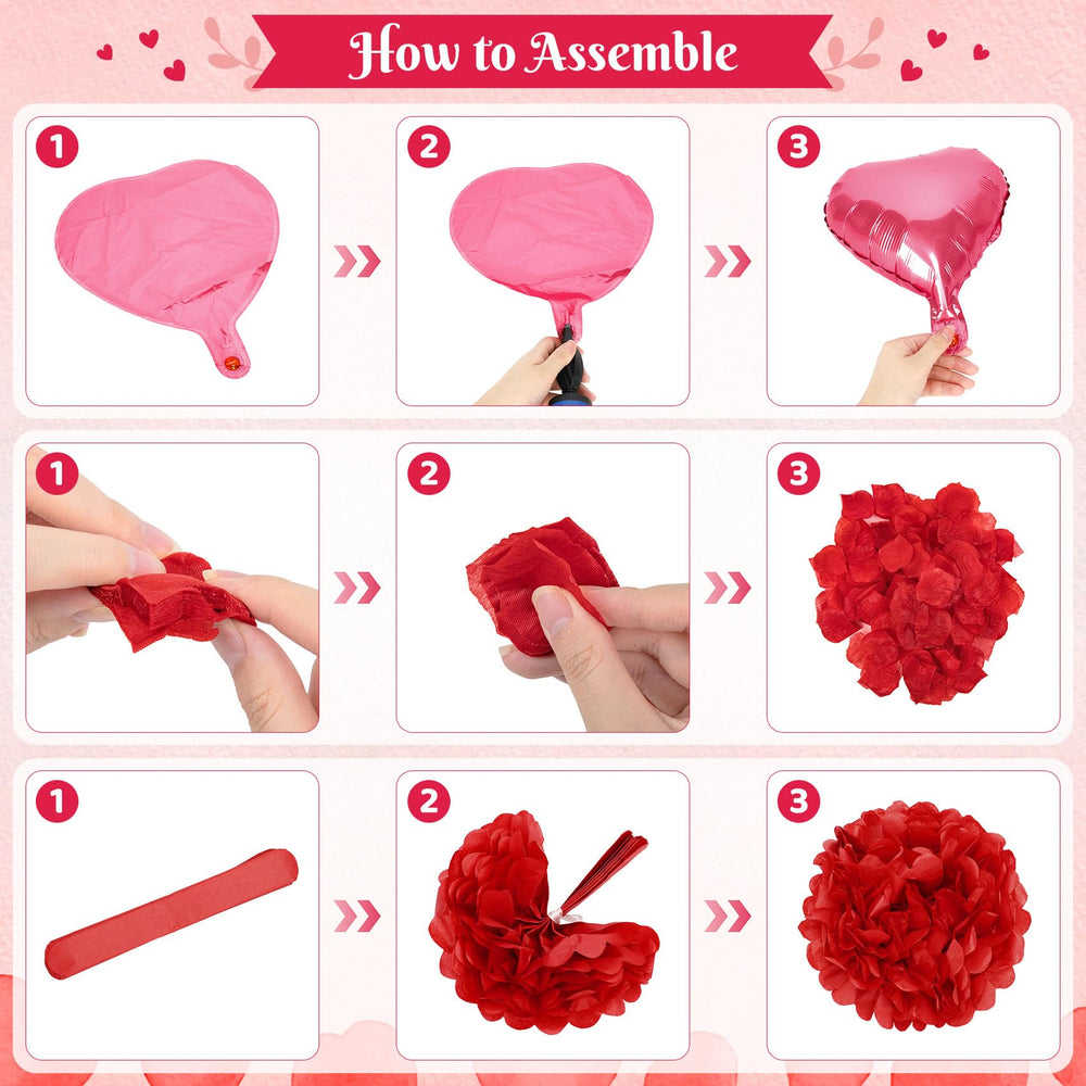 Ouddy Party 10-inch red and pink balloons for versatile Valentine’s décor