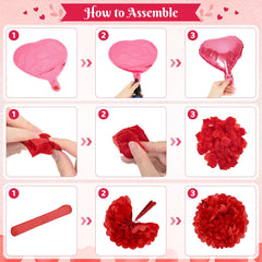Ouddy Party 10-inch red and pink balloons for versatile Valentine’s décor