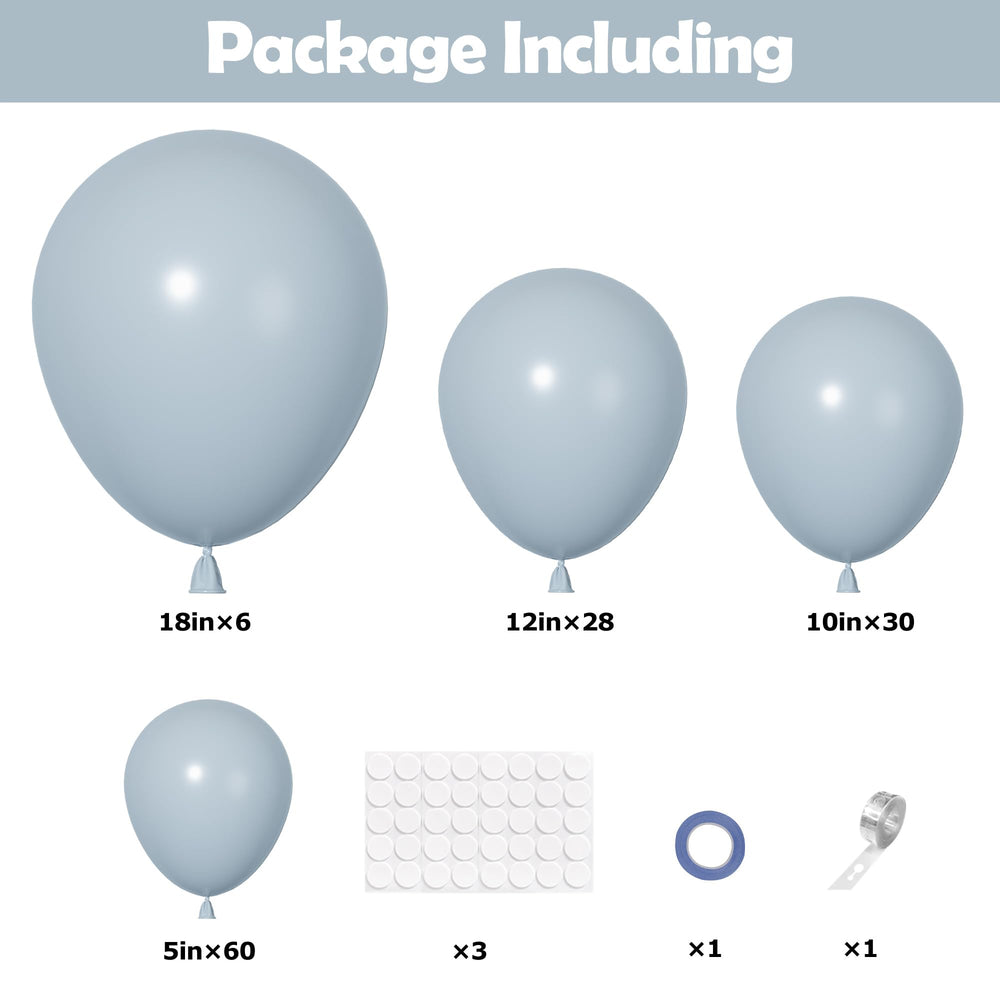 Ouddy Party dusty blue balloons 12-inch for versatile party decor and photos.