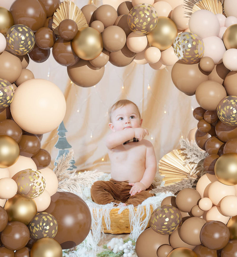 Ouddy Party 12in coffee brown balloon for mixed-color garlands