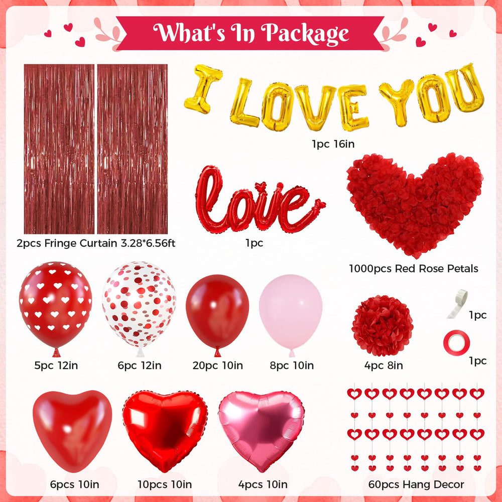 Ouddy Party 16-inch love foil balloons for shimmering decor accents