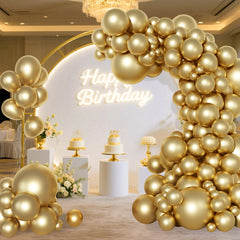 Ouddy Party 5-inch gold balloons for sparkling accents and favors.