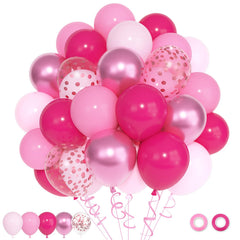 Ouddy Party 72pcs pink balloons set for vibrant backdrops and garland creations.