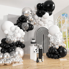 Ouddy Party balloon arch kit in black and white 18inch creates a bold statement for celebrations
