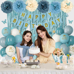 Ouddy Party happy birthday banner clearly marks the celebration space