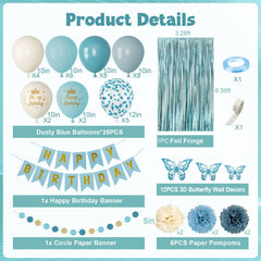 Ouddy Party paper pom-poms provide texture and color for birthday decor