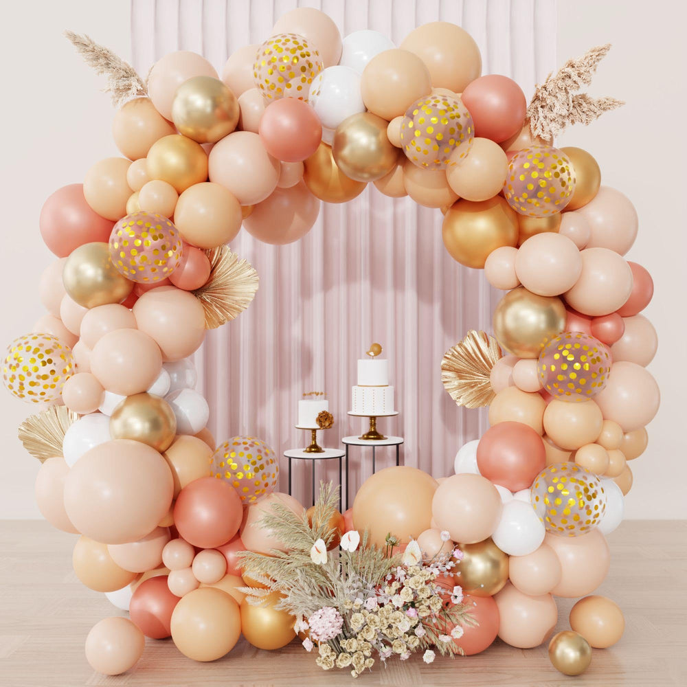 Ouddy Party blush arch kit with 12-inch balloons for elegant wedding or shower decor