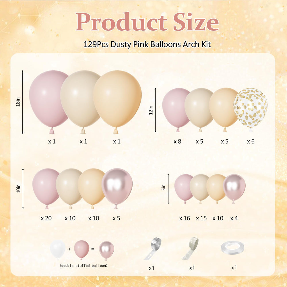 Ouddy Party dusty pink 12-inch confetti balloon, adds sparkle to celebrations.