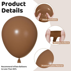 Ouddy Party 12in brown balloons ideal for layered garlands and photo moments.