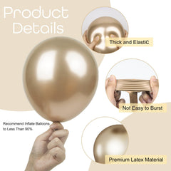 Ouddy Party chrome gold balloons 10 inch create elegant balloon clusters for events