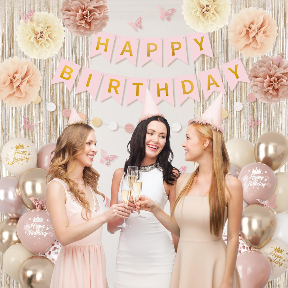 Ouddy Party circle banner with dots for cohesive decor.