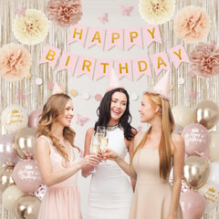 Ouddy Party circle banner with dots for cohesive decor.