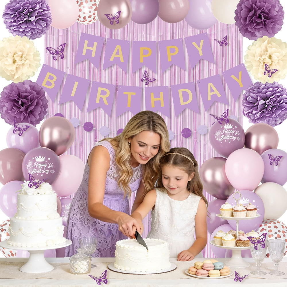 Ouddy Party circle banner adds a cohesive birthday message