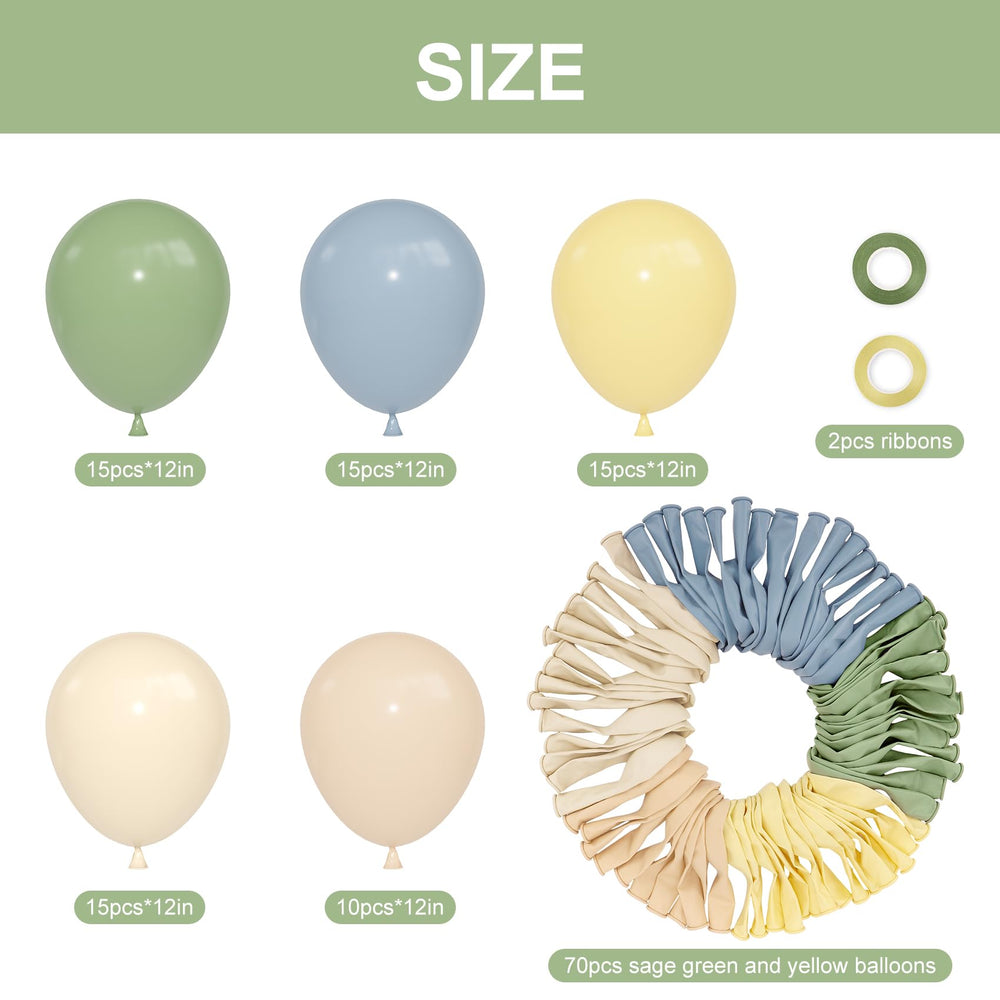 Ouddy Party dusty-blue 12in balloons ideal for cool color schemes