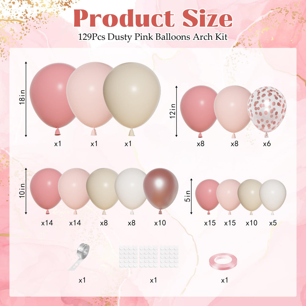 Ouddy Party dusty pink confetti balloons for festive décor