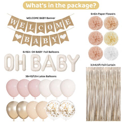 Ouddy Party dusty pink latex balloons bring soft, premium color to showers.