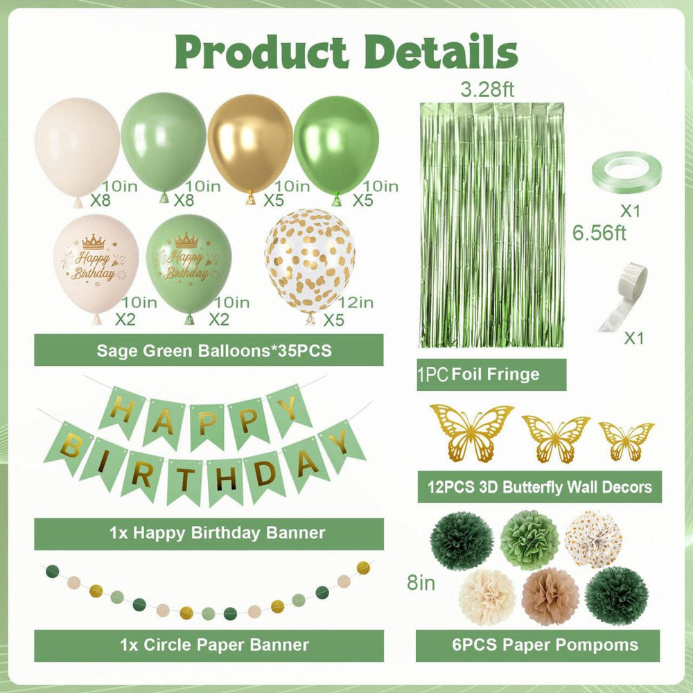Ouddy Party green paper pom poms for a soft backdrop
