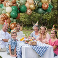 Ouddy Party jungle balloons in sage-green for woodland vibes