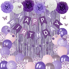 Ouddy Party lavender pink fringe curtain creates a glam backdrop for photos