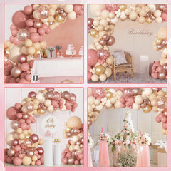 Ouddy Party mixed 10/5in balloons in dusty pink, peach, ivory for lush garlands.
