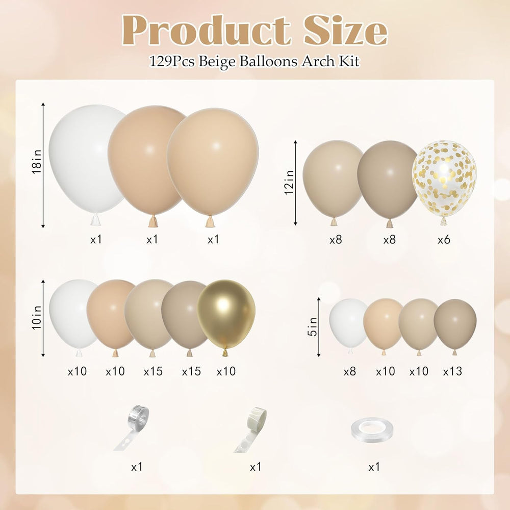 Ouddy Party neutral 12-inch beige confetti balloons add chic accents