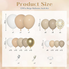 Ouddy Party neutral 12-inch beige confetti balloons add chic accents