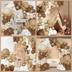 Ouddy Party neutral white and gold balloons suit upscale celebrations