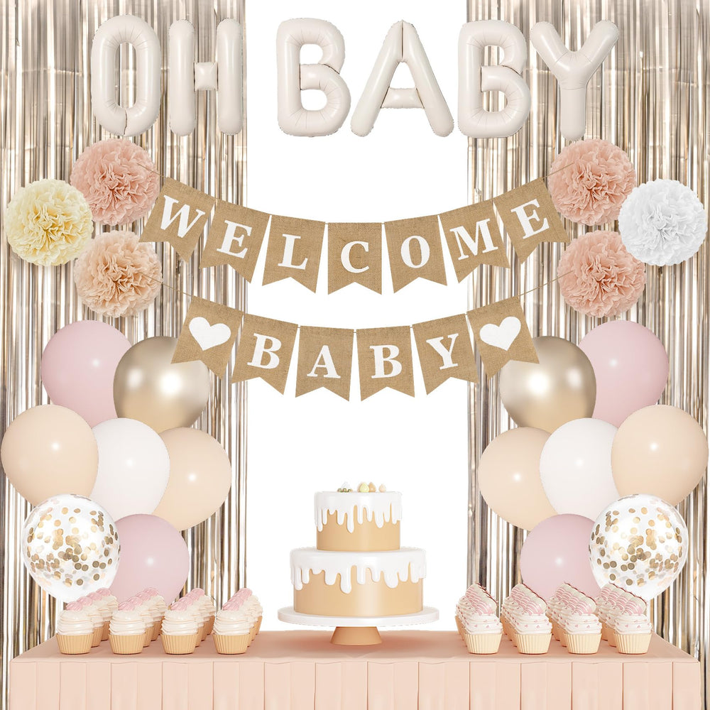 Ouddy Party Oh Baby foil balloons brighten gender reveal celebrations with shine.