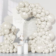 Ouddy Party pearl white 18in balloons for elegant centerpieces and photos