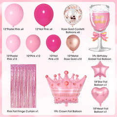 Ouddy Party pink fringe curtain adds a shimmering frame for photos