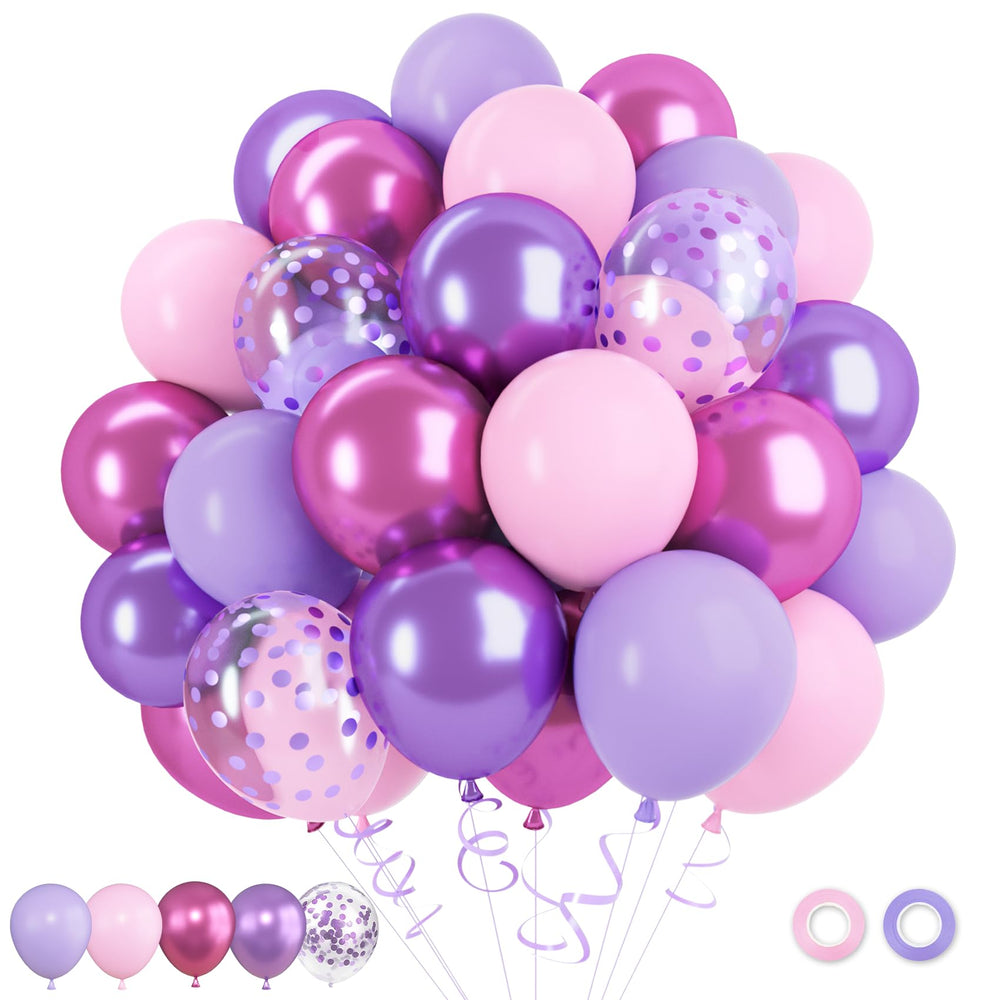 Ouddy Party pink and purple balloon arch kit for festive decor