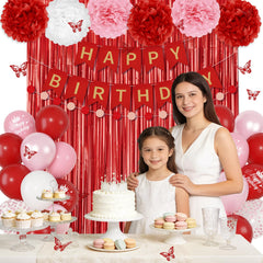 Ouddy Party circle banner frames the cake table