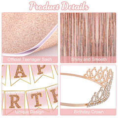 Ouddy Party rose gold fringe curtain creates a striking entrance.