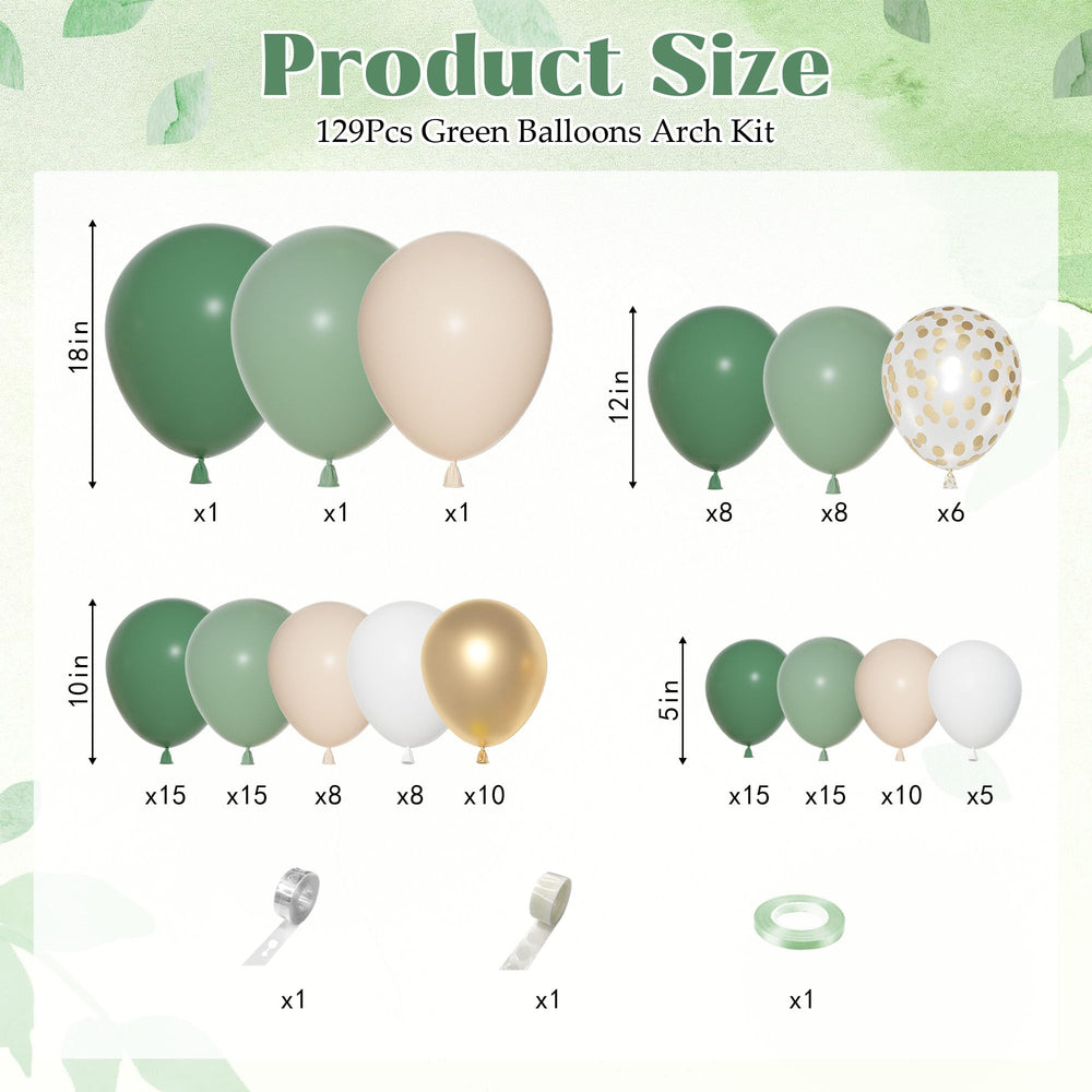 Ouddy Party sage green 12-inch confetti balloons add sparkle to any event.
