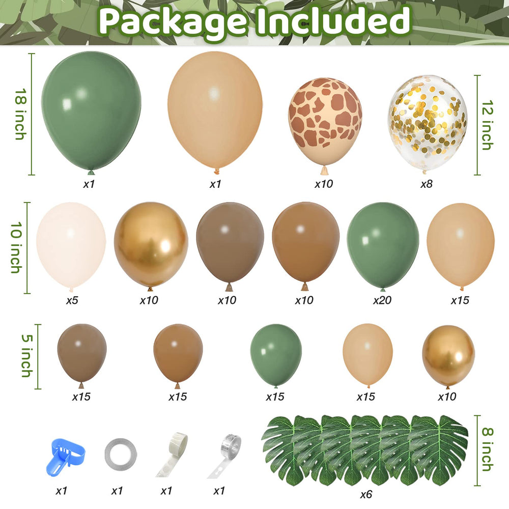 Ouddy Party sage-green 18in balloons creates an elegant neutral backdrop.