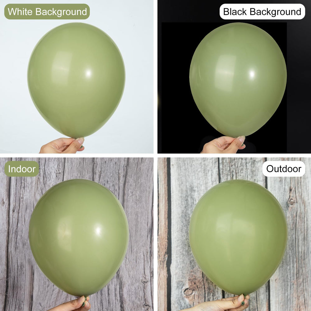 Ouddy Party sage green 5in balloons closeup for garland textures