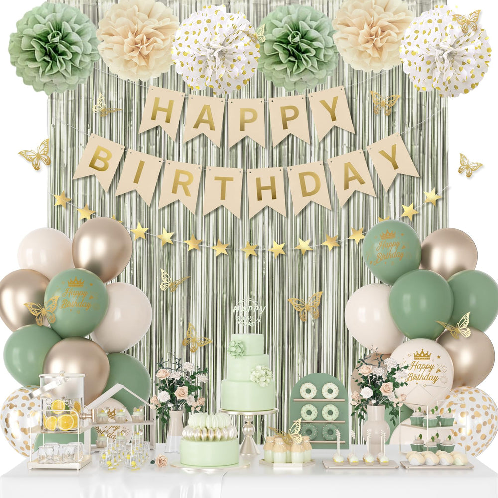 Ouddy Party sage-green confetti balloons 12 inch for festive birthdays