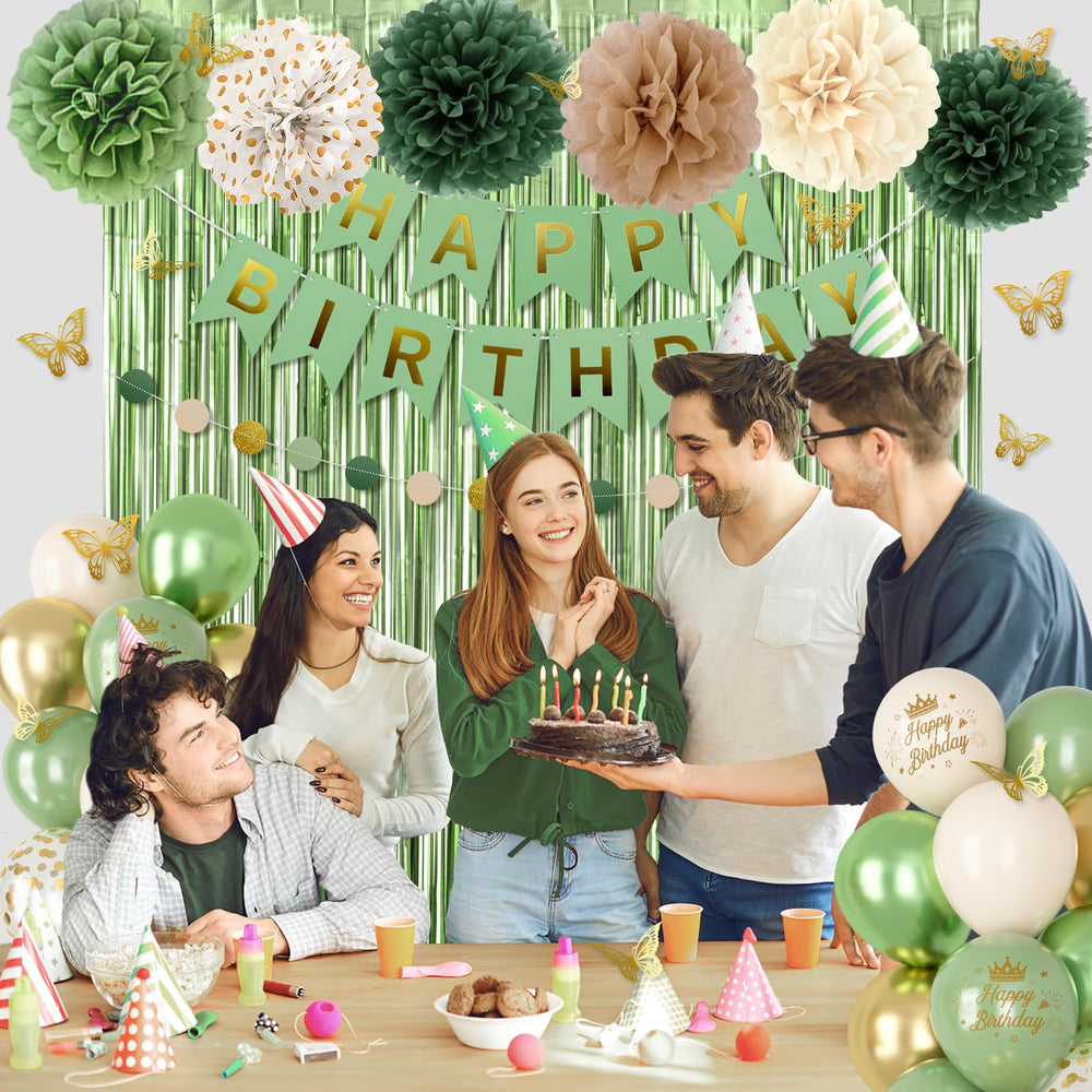Ouddy Party star banner sage green for festive accents