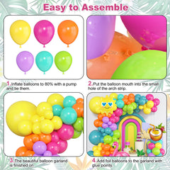 Ouddy Party 10in tropical balloons for colorful garland and arch accents