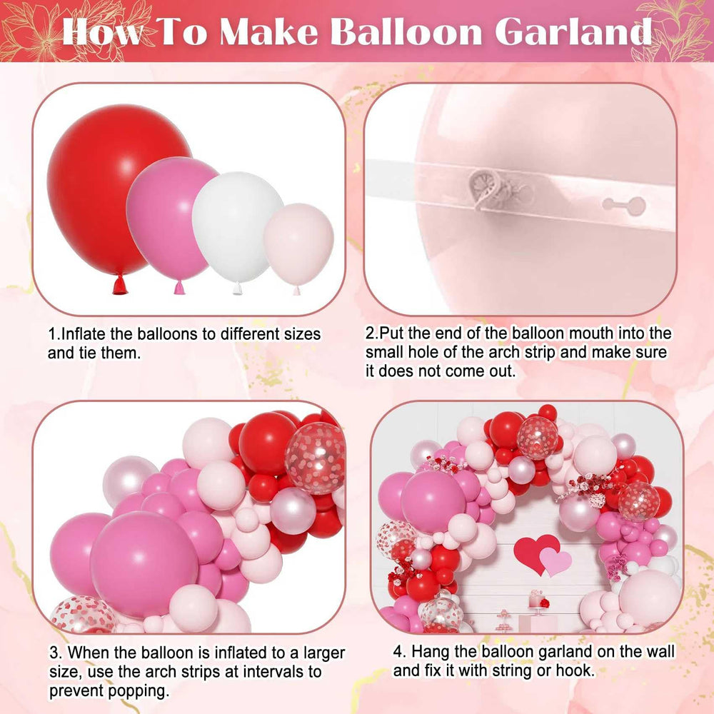 Ouddy Party valentines balloons in 10in and 5in sizes for versatile arch décor.