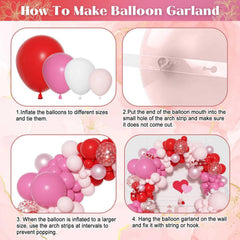 Ouddy Party valentines balloons in 10in and 5in sizes for versatile arch décor.
