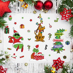 OUDE HOWER Christmas party stickers ideal for cards, walls, and gift wrapping.