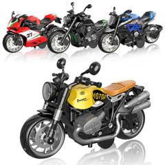 OUFOTAT Kids Motorcycle pull-back action for smooth setup and quick race play
