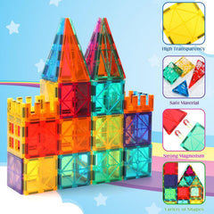 OugerToy magnetic tiles with window click-ins for interactive play