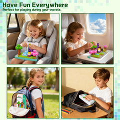 OUGUI 35-piece kit includes animals and trees for varied play ideas.