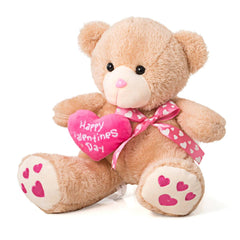 Oukiwi Valentine's plush dog shown in a cuddly pose, ideal companion and gift