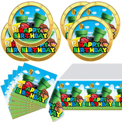 OULUN Super Bros plates for 20 guests add color and convenience to your party.