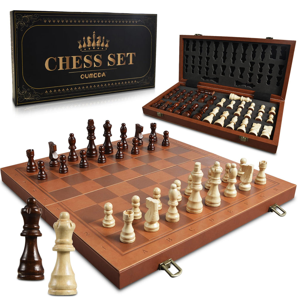 OUMODA foldable travel chess game fits in a bag for on-the-go play