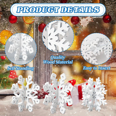 OuMuaMua 6-pack snowflakes centerpieces for elegant dining room decorations.