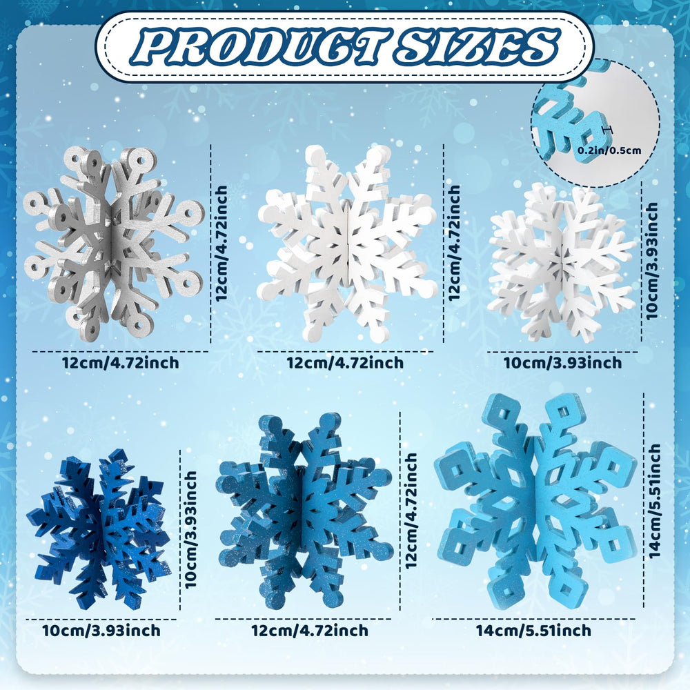 OuMuaMua blue white snowflake table decor adds seasonal charm to any surface.